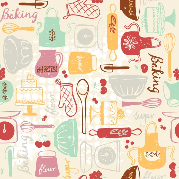 Iconos de cocina para hornear — Vector de stock