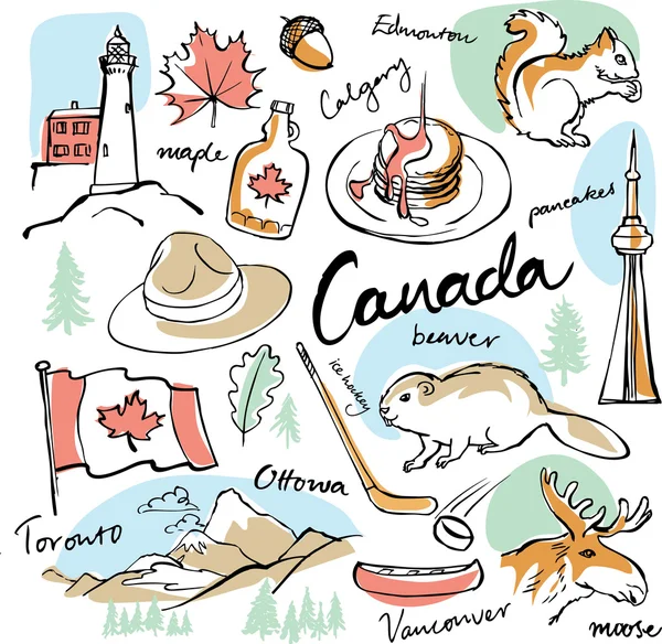 Conjunto de iconos de canada — Vector de stock