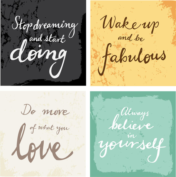 4 рукописных вдохновляющих слова
