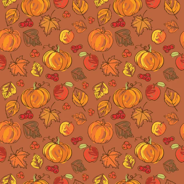 Thanksgiving autumn seamless background — Stock Vector