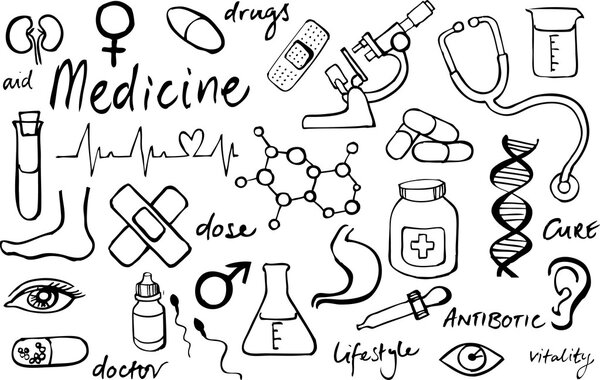 Medical icons  doodle