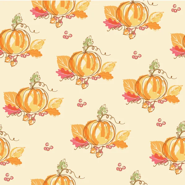 Thanksgiving herfst naadloze achtergrond — Stockvector