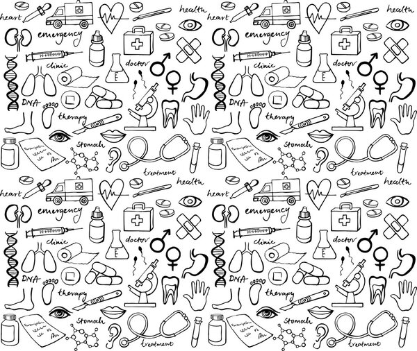 Medical icon  seamless  pattern