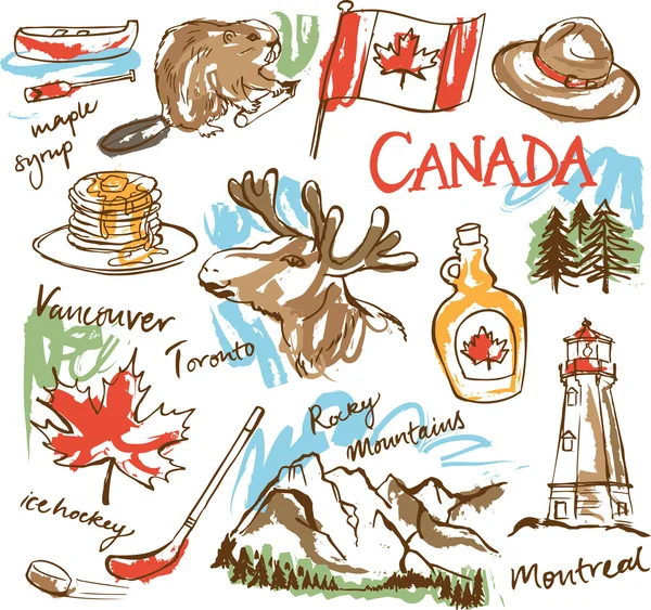 Conjunto de iconos de canada — Vector de stock