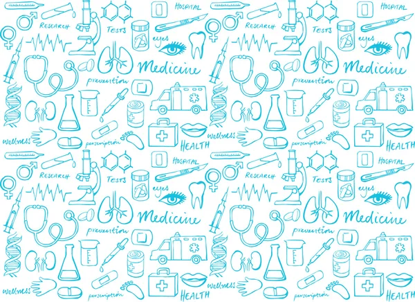 Icono médico patrón sin costuras — Vector de stock