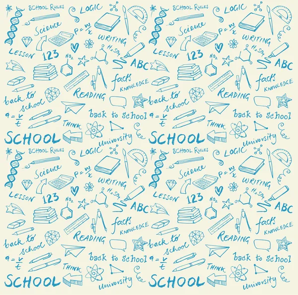 School theme pattern — Stock Vector