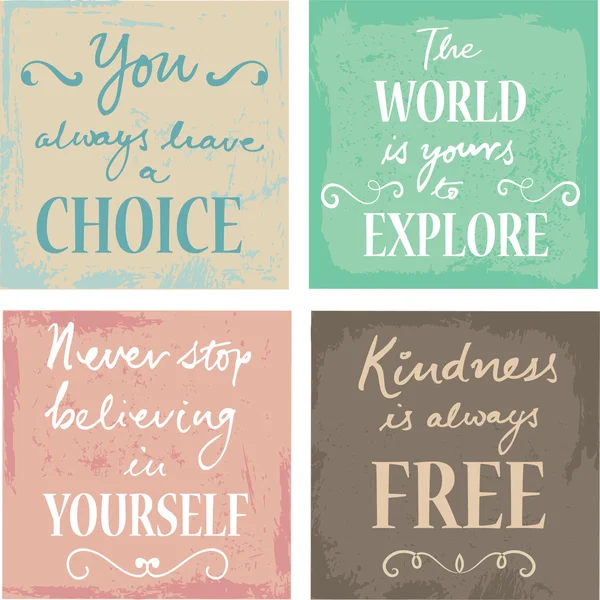 Set Of 4  Inspirational Quotes — Stock Vector