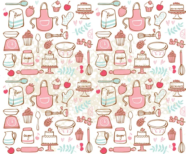 Iconos de cocina para hornear — Vector de stock