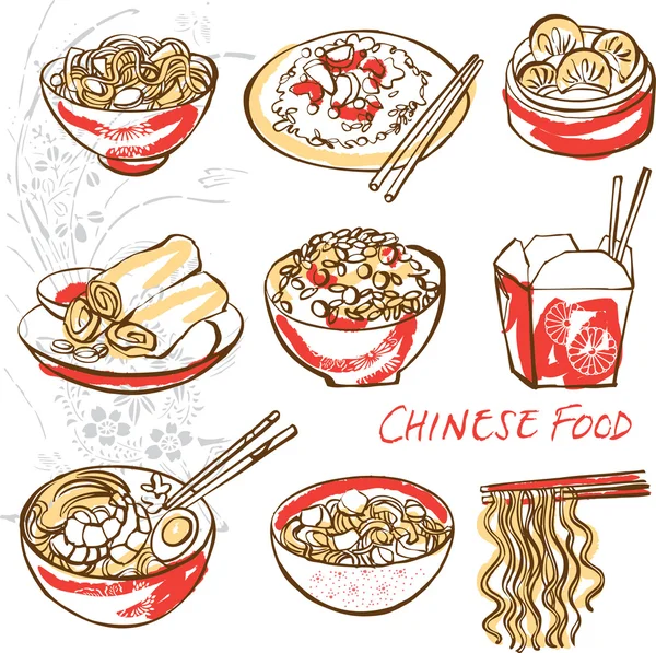 중국 음식 아이콘 — 스톡 벡터
