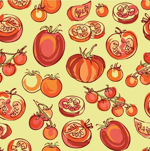 Variedade de papel de parede de tomates — Vetor de Stock
