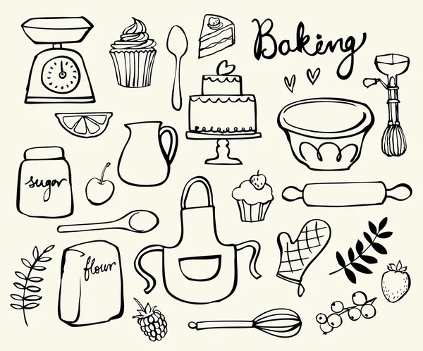 Baking kitchen icons — Stock Vector