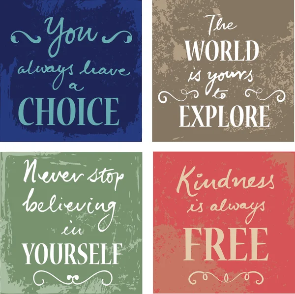 Set de 4 citate inspirationale — Vector de stoc