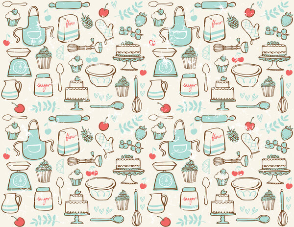 Baking kitchen icons