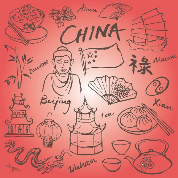 Chine icônes ensemble — Image vectorielle
