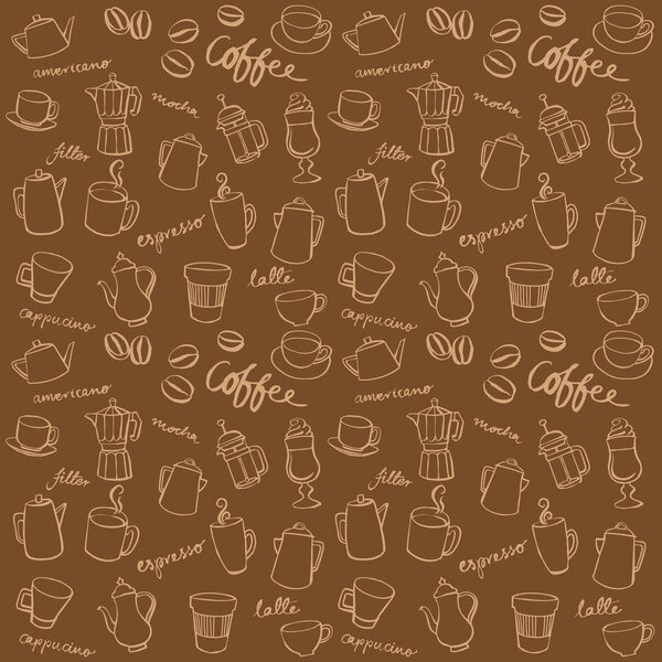 Бесшовный рисунок кофе
