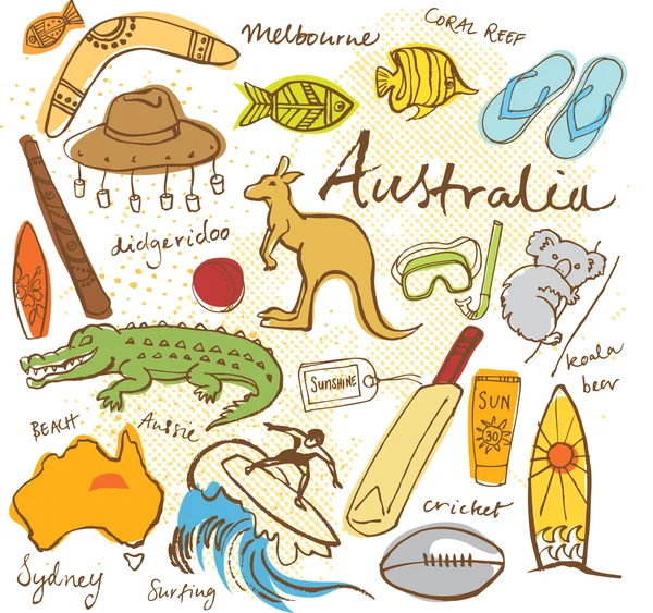Collection of Australia icons — Stock Vector