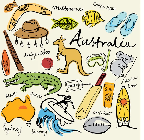 Collection of Australia icons — Stock Vector