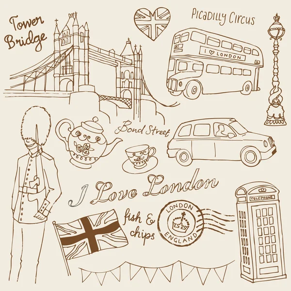 London icons doodle set Royalty Free Stock Illustrations