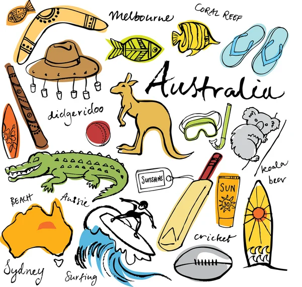 Collection of Australia icons — Stock Vector