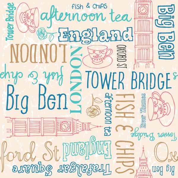 Angleterre écrit à la main symboles mots Illustration De Stock