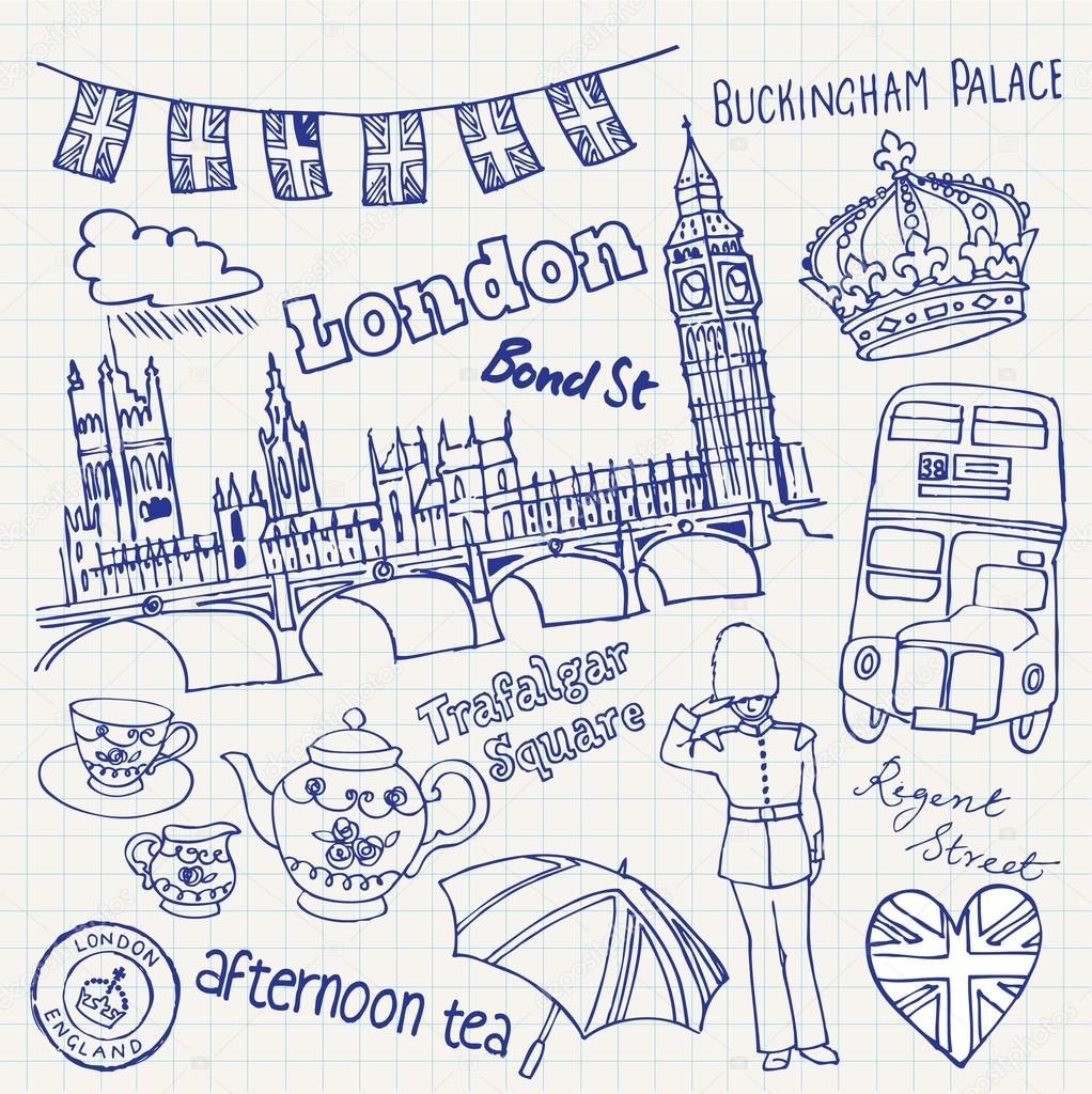London icons doodle set