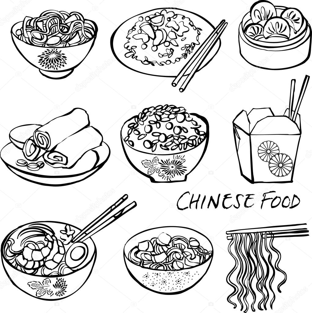 Chinese food icons — Stock Vector © OMW #64251719
