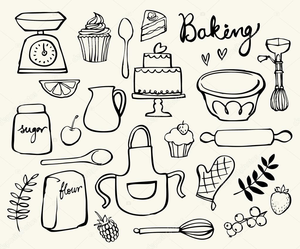 Baking kitchen icons