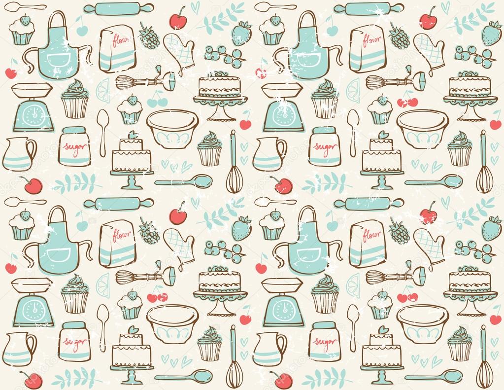 Baking kitchen icons