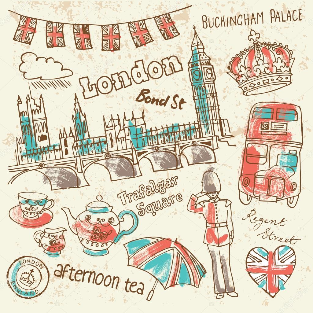London icons doodle set