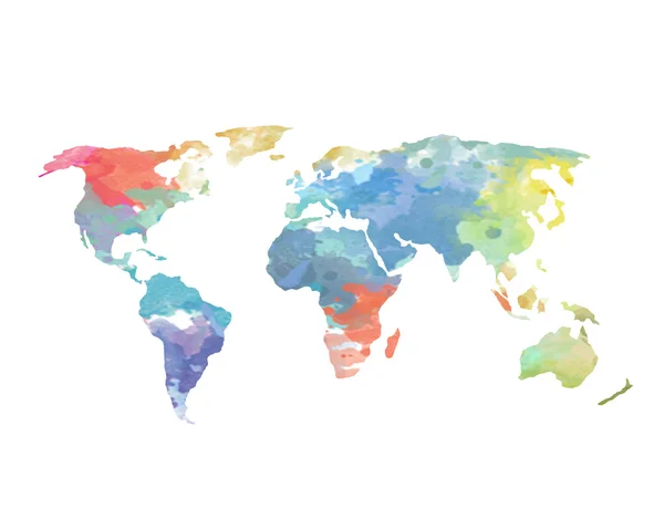 Acuarela Mapa del mundo Fotos de stock libres de derechos