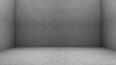 Duvarı ve zemini olan 3 boyutlu boş bir oda. Soyut Eski kahverengi kağıt Boş Oda Arkaplanı. 3B Yapılandırma Karton Kutusu.