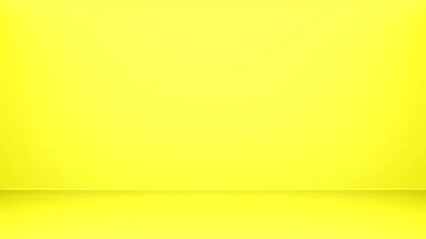 Resumen Amarillo Sala Vacía Fondo Render Amarillo Fondo Pared Sólida — Foto de Stock