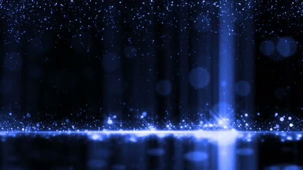 Blue Light Glow Particle Glitter Luxury Awards Nacht Hintergrund — Stockvideo