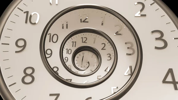 Рендеринг Классических Круглых Часов Бесконечным Временем Золотые Классические Круглые Часы — стоковое фото