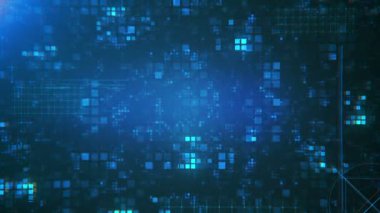 Soyut Fütürist Dijital Teknoloji Arkaplanı. Dijital Arayüz Mozaik Desen Tasarımı Arkaplanı.