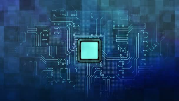 Power Boost Płyty Micro Chip Processor Circuit Tła Cyfrowego Proces — Wideo stockowe