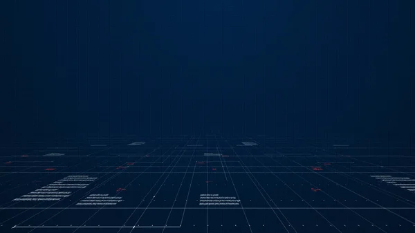 Perspektywa Futurystycznego Interfejsu Technologii Cyfrowych Streszczenie Niebieskie Tło Cyfrowe Siatką — Zdjęcie stockowe