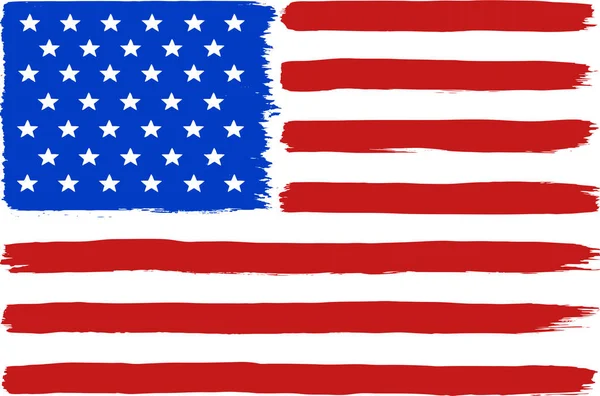 Hand Drawn American Flag White Background Painted American Banner — Stock Photo, Image