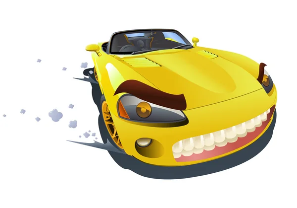 Жовтий спортивний автомобіль дрейфує — стокове фото