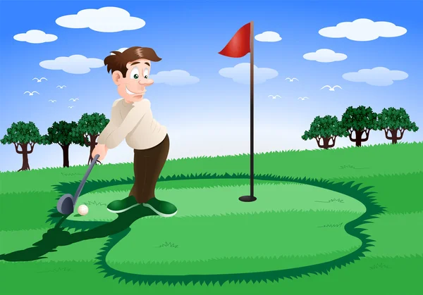 Playing golf outdoor — Stock Photo, Image