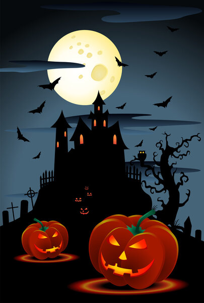 scary pumpkins illustration