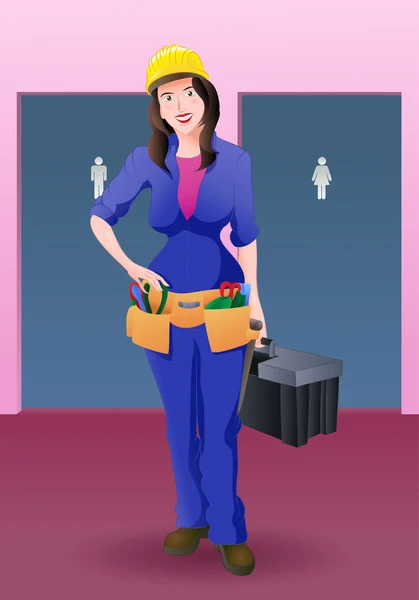 Woman plumber worker — Stock Photo, Image