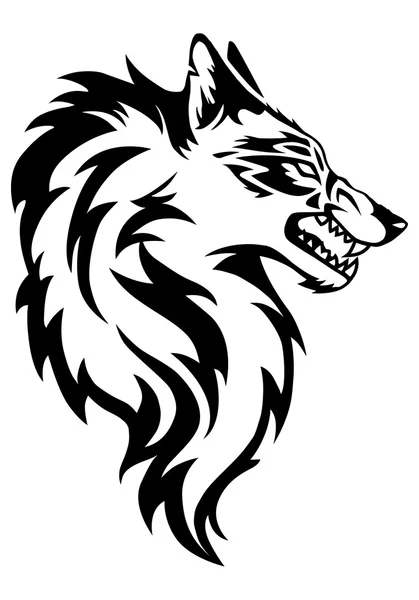 Tatuaje de lobo en fondo blanco aislado Fotos de stock