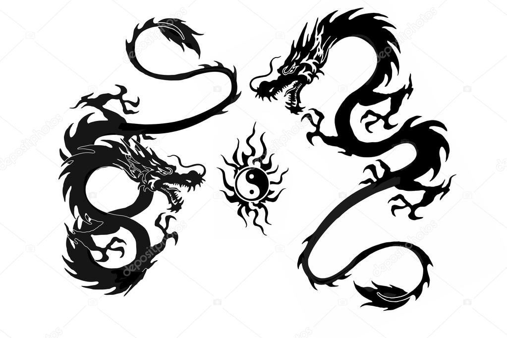 yin and yang symbol dragons yin and yang symbol dragons