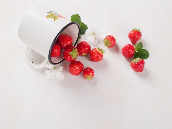 Căpșuni proaspete în ceașcă — Fotografie, imagine de stoc