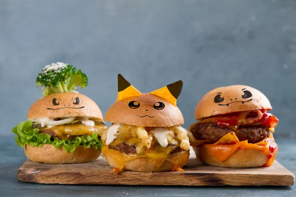 Gourmet tasty pokemon burgers — Stock Image Gourmet tasty pokemon burgers Royalty Free Stock Photos