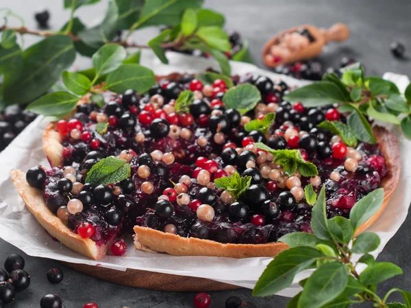 Friss bogyós gyümölcsök torta — Stock Fotó