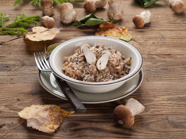 Mantarlı risotto — Stok fotoğraf