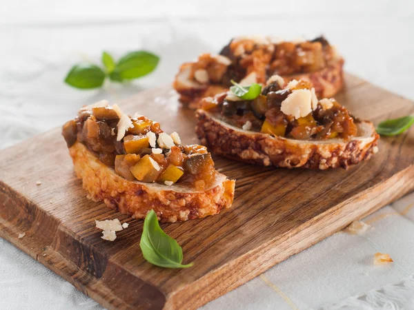 Vegetabiliska bruschetta — Stockfoto