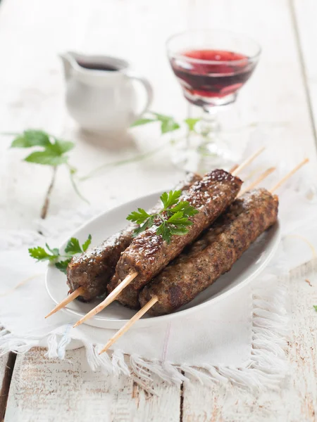 Minced meat kebab — Stock Photo, Image